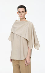 Shirt / JNBY Draped Wool-Silk Short Sleeve Top
