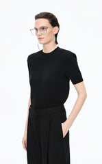 Sweater / JNBY Wool Stretch Short Sleeve Pullover