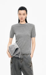 Sweater / JNBY Wool Stretch Short Sleeve Pullover