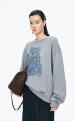 Sweatshirt / JNBY Loose Animal Print Cotton Sweatshirt