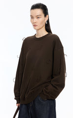 Sweatshirt / JNBY Loose Cotton Fringe Sweatshirt