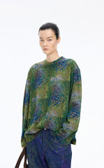 T-Shirt / JNBY Floral Graphic Cotton Long Sleeve Tee