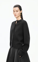 Sweater / JNBY Beaded Trim Cashmere-Wool Blend Cardigan