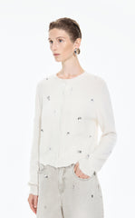 Sweater / JNBY Beaded Short Animal Fibers Cardigan