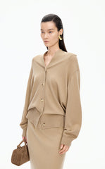 Sweater / JNBY Wool Cashmere Blend Longline Cardigan