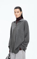 Sweater / JNBY Oversized Wool-Cashmere Polo Pullover