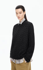 Sweater / JNBY Mohair-Wool Blend Diamond Texture Pullover