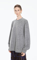 Sweatshirt / JNBY Oversized Flocked Floral Detail Pullover