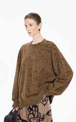 Sweatshirt / JNBY Oversized Flocked Floral Detail Pullover