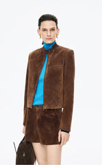 Coat / JNBY Cropped Suede Pigskin Jacket