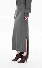 Skirt / JNBY H-Line Wool-Cashmere Long Skirt