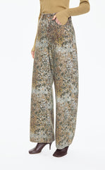 Pants / JNBY Wide-Leg Printed Denim Trousers