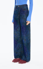 Pants / JNBY Wide-Leg Printed Denim Trousers