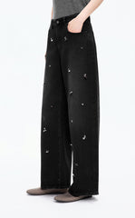 Pants / JNBY Beaded Straight-Leg Denim