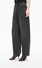 Pants / JNBY Tapered Washed Black Denim Trousers