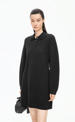 Dress / JNBY Wool-Cashmere Blend Polo Sweater Dress