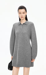 Dress / JNBY Wool-Cashmere Blend Polo Sweater Dress
