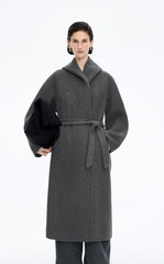 Coat / JNBY Wool Cashmere Hooded Long Coat