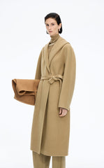 Coat / JNBY Wool Cashmere Hooded Long Coat