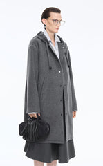 Coat / JNBY Longline Hooded Wool Blend Coat