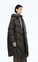 Down Coat / JNBY Oversized Long Hooded Down Coat