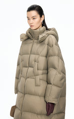 Down Coat / JNBY Deconstructed A-line Hooded Long Down Coat