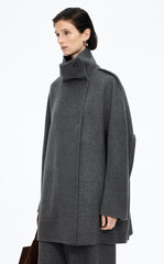 Coat / JNBY Convertible Collar Oversized Wool Blend Coat