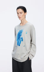 T-Shirt / JNBY Graphic Cotton Long Sleeve Tee