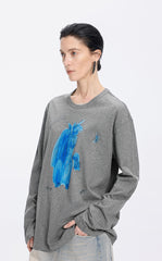 T-Shirt / JNBY Graphic Cotton Long Sleeve Tee