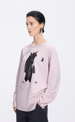 T-Shirt / JNBY Graphic Cotton Long Sleeve Tee