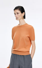 Sweater / JNBY Pure O-Shaped Cashmere Short-Sleeve Sweater
