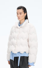 Down Coat / JNBY Oversized Lace-Trim Short Puffer