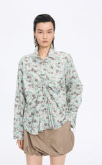 Shirt / JNBY Watercolor Tulip Oversized Cotton Shirt