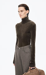 T-Shirt / JNBY Slim-Fit Velvet Long-Sleeve T-Shirt