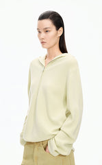 Sweater / JNBY Loose Quarter-Zip Wool Hoodie