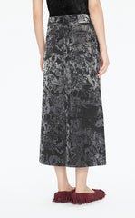 Skirt / JNBY A-Line Oriental Flocked Pattern Midi skirt
