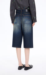 Pants / JNBY Washed Cropped Wide-Leg Denim Pants