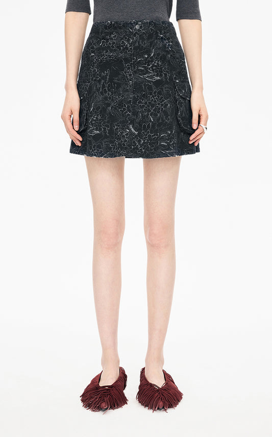 Skirt / JNBY Colored Pencil Floral A-Line Mini Skirt