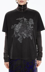 T-Shirt / JNBY Peony Shadow Print Cotton Tee