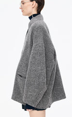 Coat / JNBY Oversize V-Neck Wool-Blend Jacket