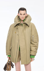 Down Coat / JNBY Oversized Raglan Mid-Length Down Coat