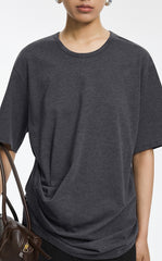 T-Shirt / JNBY Cotton Relaxed Fold Hem Tee