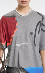T-Shirt / JNBY Abstract Graphic Print Relaxed Tee