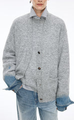 Sweater / JNBY O-Shape Knitted Denim Panel Cardigan