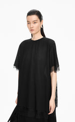 Shirt / JNBY Eco-Friendly Acetate Mesh Short Sleeve Shirt