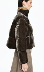 Down Coat / JNBY Stand Collar Velvet Texture Short Down Coat