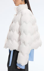 Down Coat / JNBY Oversized Lace-Trim Short Puffer