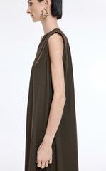 Dress / JNBY V-Neck Pleated Maxi Dress