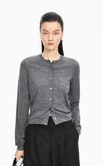 Sweater / JNBY Fitted Wool-Blend Knit Cardigan