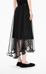 Skirt / JNBY Double-Layer Mesh A-Line Maxi Skirt